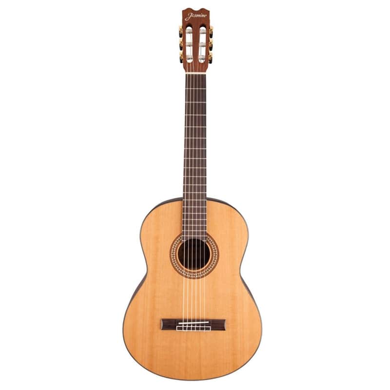 Jasmine JC27-NAT Solid Cedar Top Classical Cutaway with Electronics Natural image 1