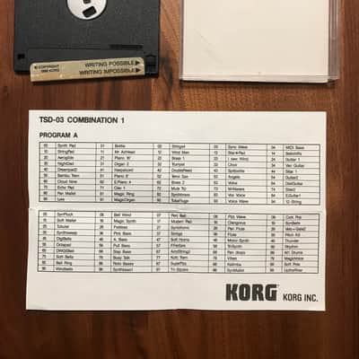 KORG T-SERIES SOUND LIBRAY RAM DISK TSD-03 COMBINATION 1 image 2