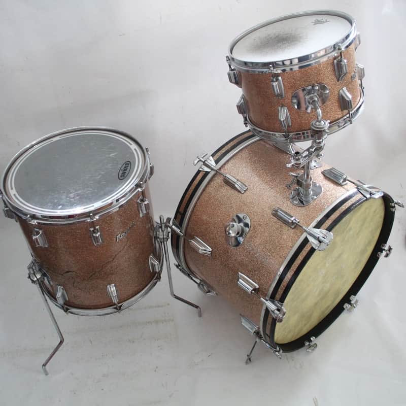 Rogers 20,12,14 Buddy Rich Headliner Champagne Glass Sparkle Drum Set Holiday US image 1