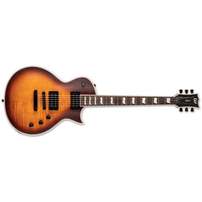 ESP LTD EC-1000T CTM Tobacco Sunburst Satin Electric Guitar + ESP Hard Case - Brand New image 2