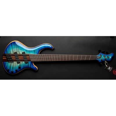 Mayones Patriot 5 V-Frets 5-String Multi-Scale Bass Guitar (Trans Jeans Black 3-Tone Blue Burst Out) image 9