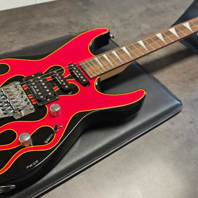 Jackson Dinky Pro Series DK2 MJ Japan Hand Painted Signed Hot Rod Flames Japanes MIJ Super Strat HSS Floyd Rose 2002 Fender First Year image 12