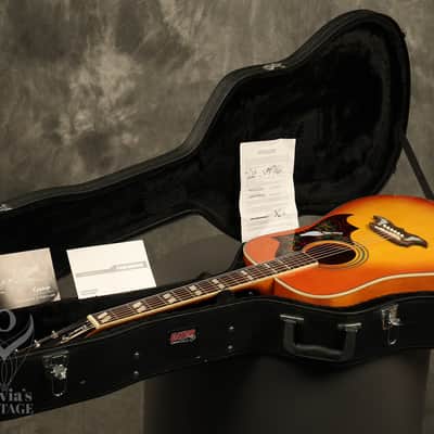 2013 Epiphone Dove Pro/Studio Dreadnought Flattop Acoustic Violin Burst image 25