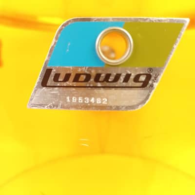 Ludwig 12x16" Amber Vistalite Concert Rack Tom Drum Vintage 70s Blue/Olive Floor image 2