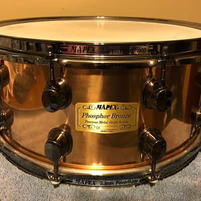Mapex Black Panther Phosphor Bronze precious metal series snare drum 6.5 X 14 image 1