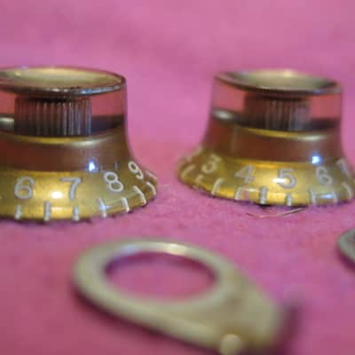 vintage 1960 1961 Gibson reflector knobs "LOW RIM" + pointers for es-125 335 paf jazz L5 super 400 byrdland Les Paul SG 350 paf burst standard image 6