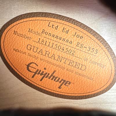 2018 Epiphone Joe Bonamassa ES-355 Standard Outfit - Ebony image 13