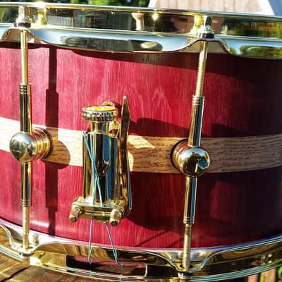 SnareBear 14x7 Grizzly PH Purple Heart Stave Snare Drum image 3