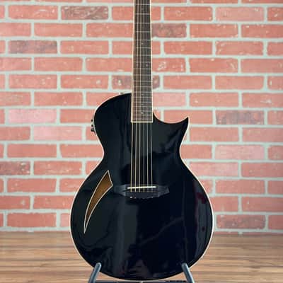 ESP LTD TL-6 Thinline Acoustic-Electric Guitar - Black image 1