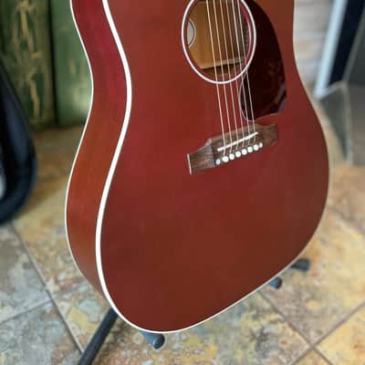 Gibson J-45 Special Acoustic Electric Guitar in Satin Wine Red w/ Gibson Case image 6