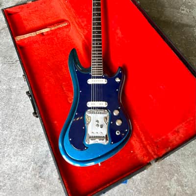 Guyatone Sharp 5 1970 - Electric blue sparkle original vintage MIJ Japan bizarre LG-350t MOT image 4