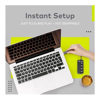 Knox Gear 4 Port 3.0 USB Hub with Individual Switches and LED Lights image 6