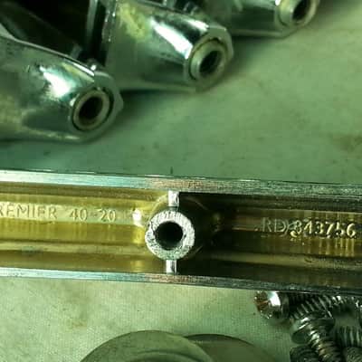 *Premier 8x Bass Drum/Marching Snare/Tom Lugs Chrome Vintage 70s England 3-Hole image 5