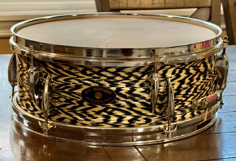 U.S. Mercury 5x14 snare drum JAPAN 60s- tiger stripe image 1