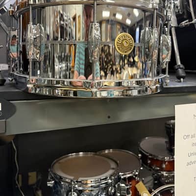 Gretsch G4164 USA Custom Chrome Over Brass 6.5x14" 10-Lug Snare Drum 2015 - Present - Chrome-Plated image 1