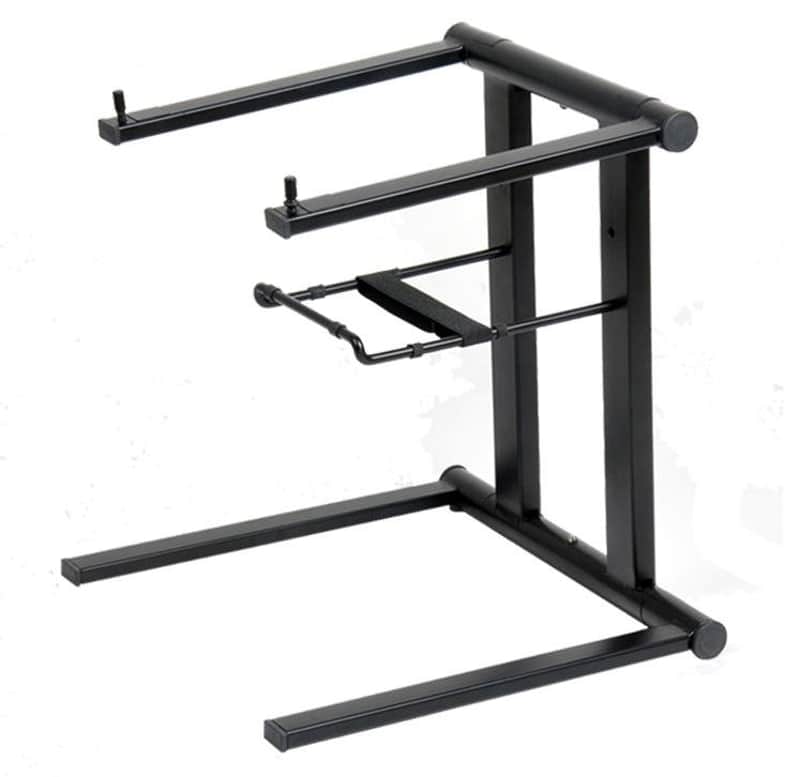ProX T-LPS600 Foldable and Portable DJ Laptop Stand with Adjustable Shelf, Black image 1