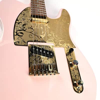 Stainless Steel Pickguard Scratch Plate 8 Holes SS Single-Coil Pickups Metal Engraving Electric Guitar Pickguard Compatible with USA/Mexican Telecaster Tele Modern Style Guitar Parts(Gold) image 5