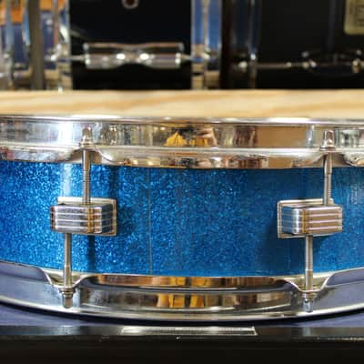 1960s Ludwig 4x14 Downbeat Snare Drum in Sparkling Blue Pearl Bild 3