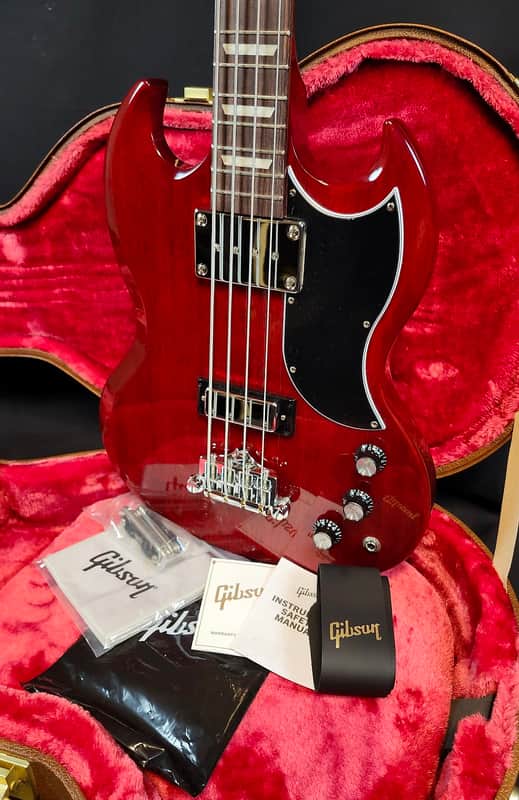 Gibson SG Standard Bass Guitar, Heritage Cherry W/Case image 1