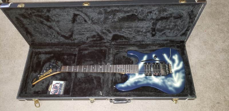 Legendary Very Rare kramer nightswan lightning 1989 dark blue with lightning storm paint job image 1