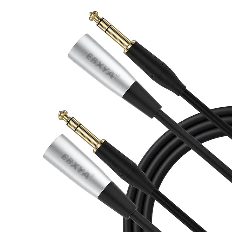 XLR to Jack 6.35mm 1/4inch Male XLR to TRS 1M/3ft 2 Packs Microphone Cable with 3-Pin Balanced Interconnect Cord Patch Lead image 1