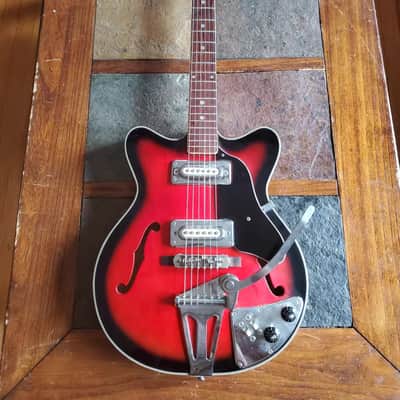 Kingston MIJ vintage Kent/Teisco-esque electric 1960s red burst image 2