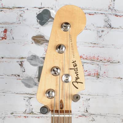 Fender Standard Precision Bass, Laurel Fingerboard, White Pickguard, Black image 5