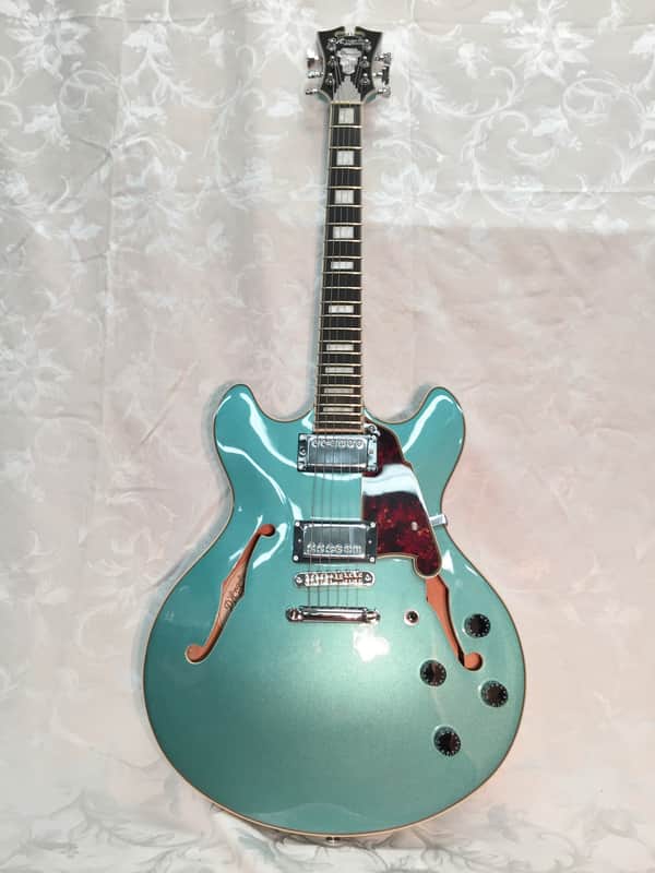 D'Angelico Premier DC 335 Style Semi-Hollow Body Electric Guitar-Ocean Turquoise-NEW! image 1