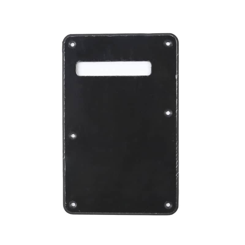 Brio Modern Style Back Plate Tremolo Cover 1 ply US/Mexican Fender®Strat® Fit Black Gloss image 1