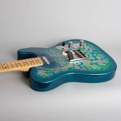 Fender Blue Floral Telecaster Solid Body Electric Guitar (2001), ser. #P077150, black tolex hard shell case. image 7
