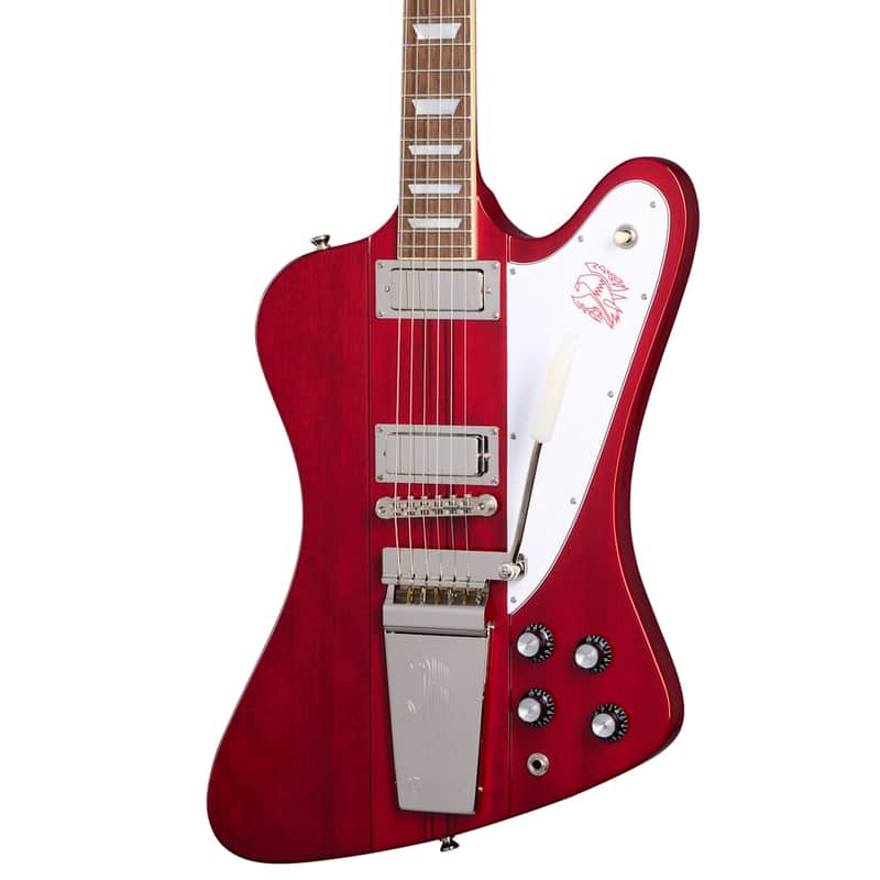 Epiphone  "Inspired by Gibson Custom Shop" 1963 Firebird V Guitar w/ Gibson USA Pickups Maestro Vibrola and Hard Case - Ember Red image 1