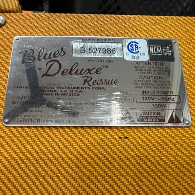 Fender Blues Deluxe Reissue Limited Edition 2-Channel 40-Watt 1x12" Guitar Combo 2005 - Present - Tweed image 7