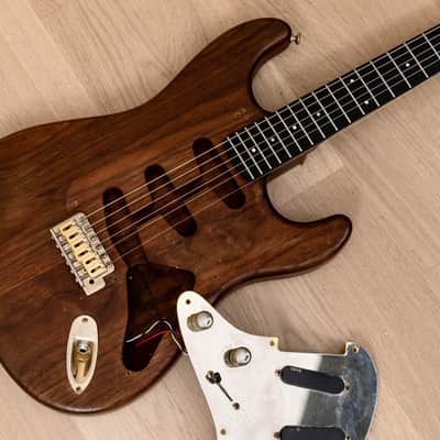1980s Moon Custom Guitars S-Style Walnut & Ebony Superstrat w