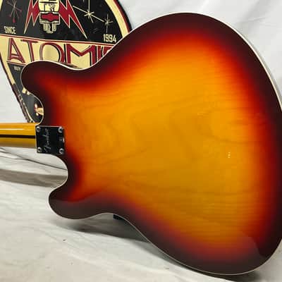 Fender Starcaster Semi-Hollow Body Electric Guitar - Aged Cherry Burst with Gig Bag image 11