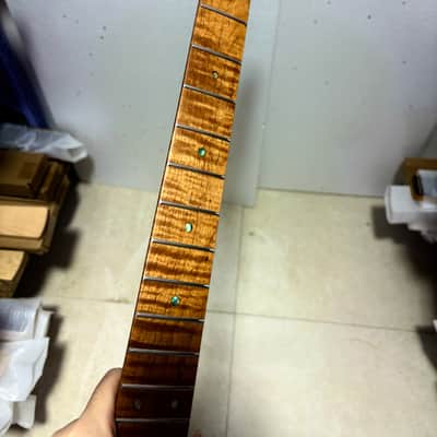 Electric Guitar neck 22 frets Roasted Flame Maple 25.5inch DIY Part repalce image 1