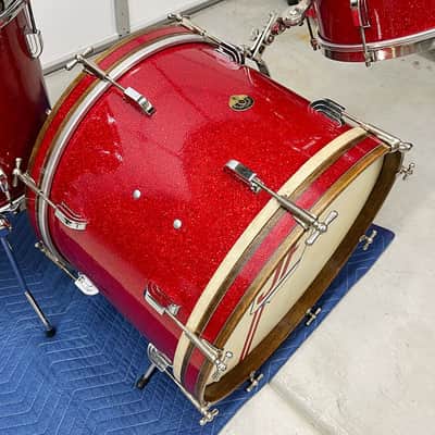 Vintage 1952 / 1953 Leedy & Ludwig 12/15/20 Drum Set in Red Sparkle image 6
