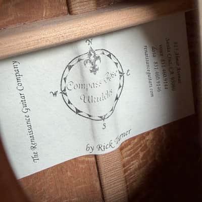 2012 Rick Turner Compass Rose Tenor Ukulele #297 – Cedar / Figured Sycamore – Gig Bag image 6