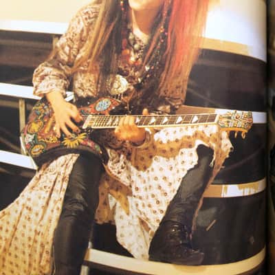 ☣️Mini Hide☣️ Fernandes YELLOW HEART ZO-3 X JAPAN custom hide with Spread Beaver MG。 Burny 松本秀人Jr HE image 3