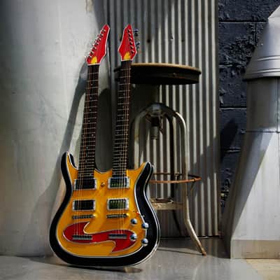 El Daga Lightshow Doubleneck 2000 Custom, Robelli. Art Collection Guitar. Only one. Unique. Rare. image 1