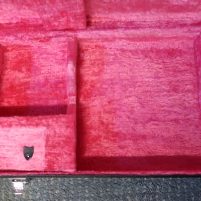 Case Only Vintage 1980s Roland G-77 G-77B Electric Bass Guitar Synthesizer Case Pink Fuzzy Line Rare image 7