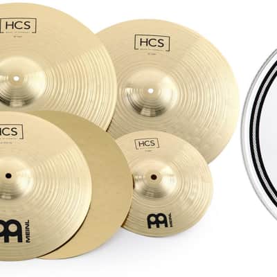 Meinl Cymbals HCS Super Set - 10/14/16/16/18/20 inch  Bundle with Evans EC2 Clear 3-piece Tom Pack - 10/12/16 inch image 1