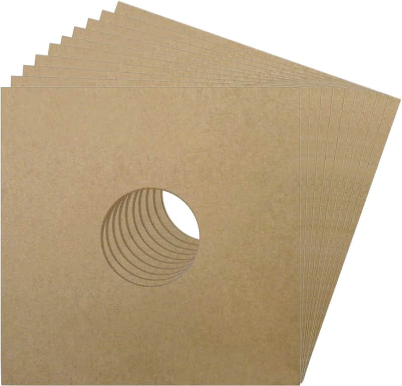 (10) 12JWKRHH 12" Kraft Brown Record Jackets with Hole LP Vinyl Jackets Covers image 1