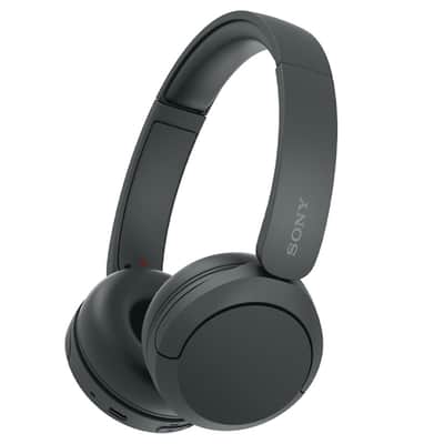 Sony Wireless Headphones with Microphone, Black with Wood Headphone Display Stand image 4