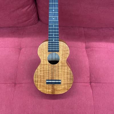 Kamaka HF-1 Soprano Ukulele with Full Ebony Package, MOP inlay, Koa Medium Curl Upgrade w/ Case image 4
