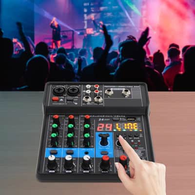 4-Channel Bluetooth Audio Mixing Console – 24-Bit Studio Mixer w/ DSP FX, USB, 48V Phantom Power image 2