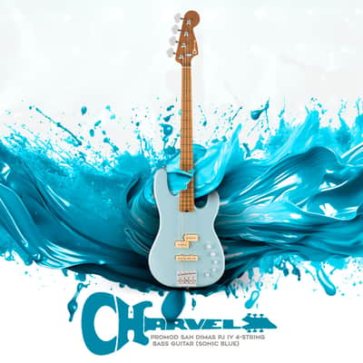 Charvel ProMod San Dimas PJ IV Bass Guitar (Sonic Blue) with Charvel Gig Bag and Strings image 2