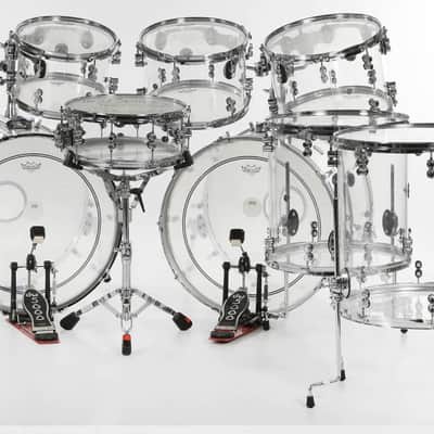 Zak Starkey's The WHO, 2010 Super Bowl Halftime Show, DW-Zildjian Custom Clear Acrylic Complete Drum Set. Authenticated! image 6