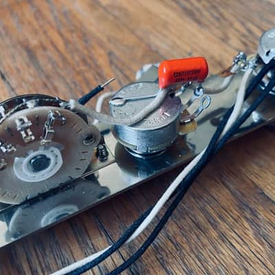 Fender Telecaster REVERSE Wiring Harness 500k CTS .022 Orange Drop Treble Bleed-NO PLATE image 6