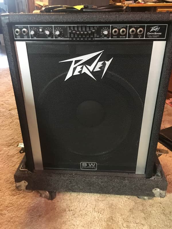 Peavey DataBass Digital / Bass Amp w/ "Cush Case" road case 450-Watt 1x15" Bass Combo 1980s - Black image 1