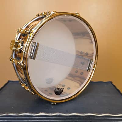 Sonor SQ2 Snare, 14x5.5, Heavy Beech, African Marble w/ Gold Hardware image 3